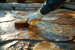 Comment enlever les taches de rouille sur une dalle de terrasse ?