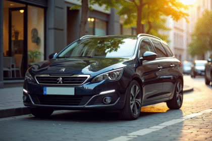 Voiture Peugeot 308 GT automatique en ville en plein jour