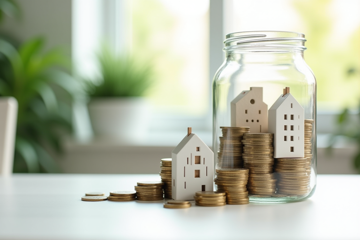 Pièces d euro et modèles de bâtiments immobiliers