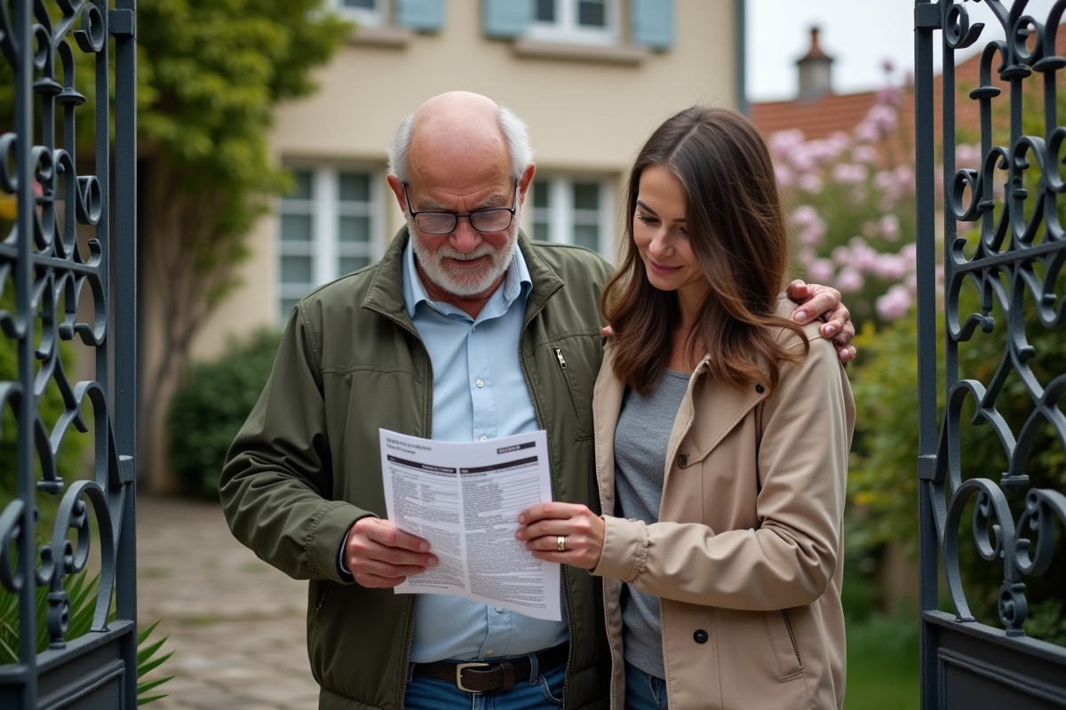 Famille vérifiant avis d