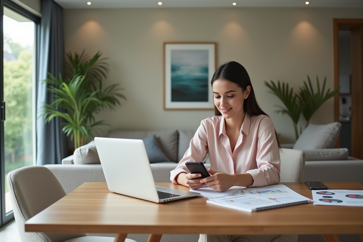 Jeune femme calculant le coût d