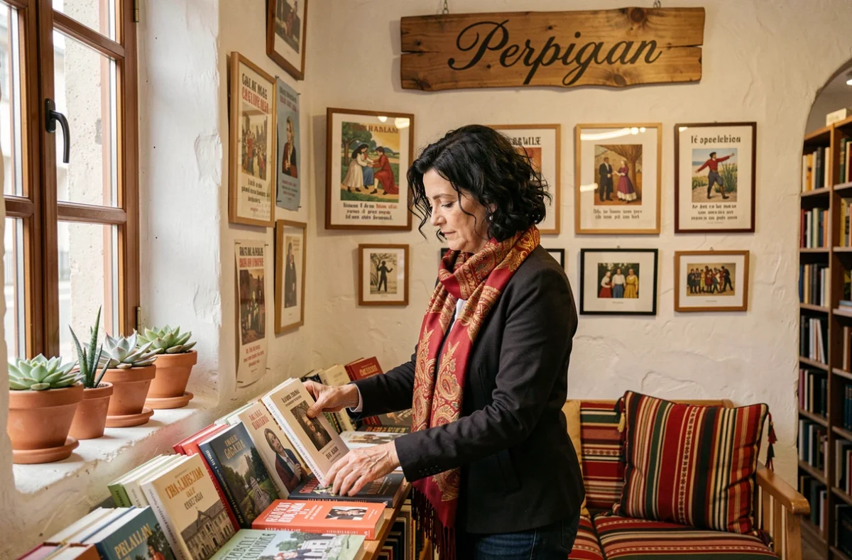 La librairie L'Impératrice à Perpignan avec son identité culturelle catalane et sa décoratrice aux accents régionaux