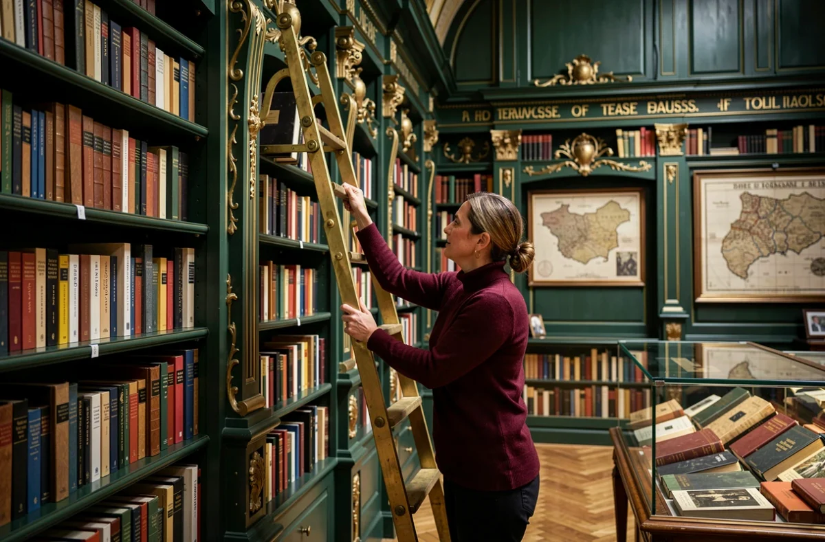 La librairie Privat à Toulouse avec ses étagères en bois sculpté et son décor historique emblématique